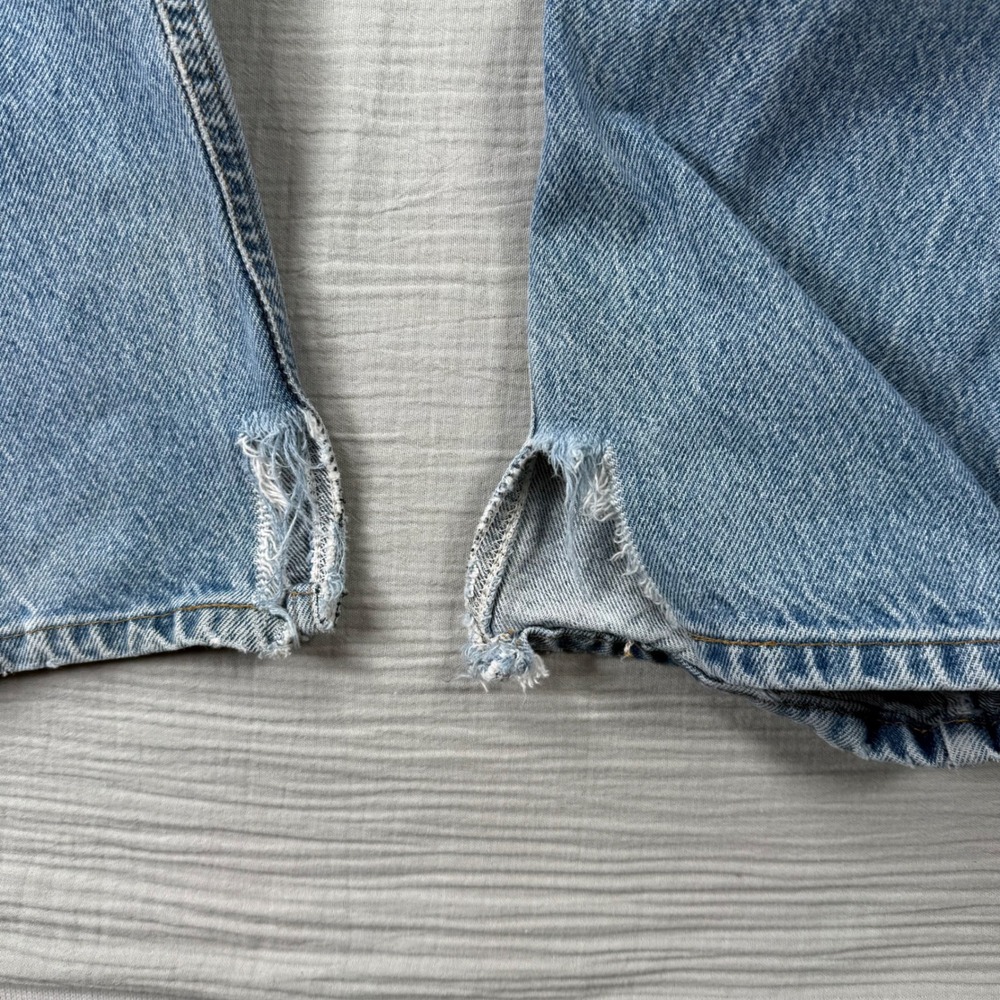Vtg Y2k Carhartt Men Jean 31x34 Distressed Light Wash Straight Leg Blue Gorpcore - Picture 7 of 7